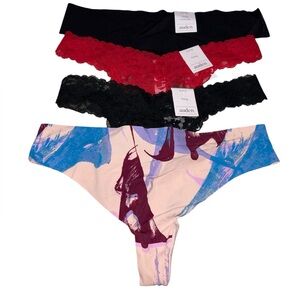 Auden Women's Variety Thong 4 Pack Panties size small nwt/nwot